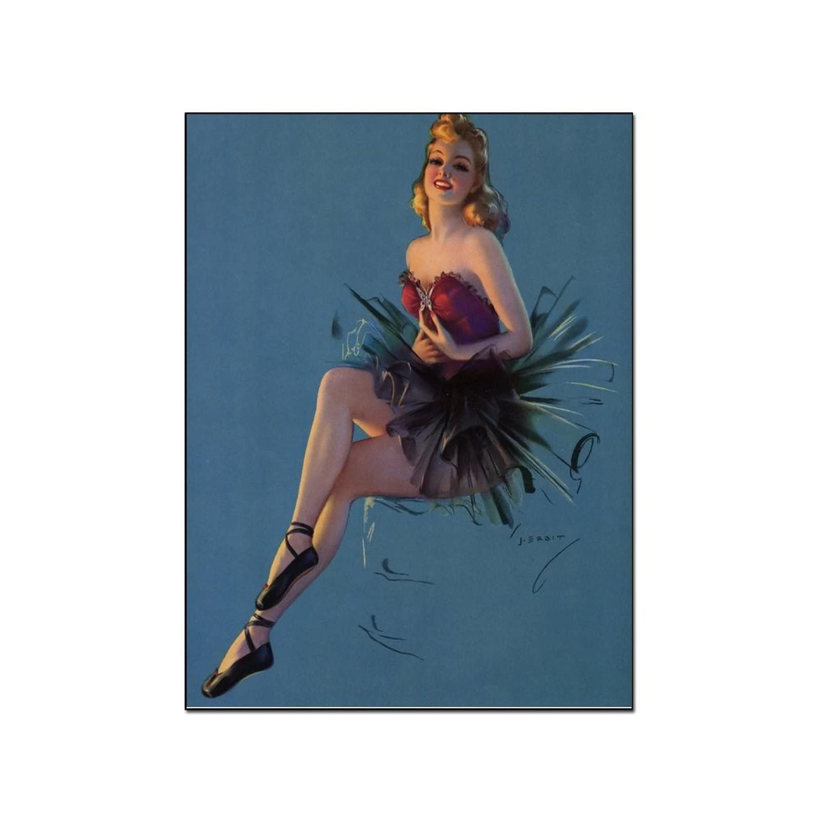 Vintage Ballerina Beauty Canvas Wall Art Print - 20x26 Inch (51x66cm) - Elegant Home Decor for Living Room, Bedroom, Office & Kitchen - Perfect for Dance Studios, Theaters & Ballet Gift Ideas