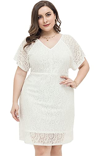 Sexy Plus Size Bodycon Wrap Cocktail Dress for Women - Lace Summer Party Dress for Night Out, Club, Date Night & Special Occasions