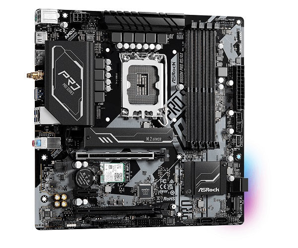ASRock B660M PRO RS/AX D4 Intel LGA1700 mATX Motherboard - Compatible with 12th Gen Intel Core Processors, DDR4, WiFi 6, PCIe 4.0 - Perfect for Gaming PC, Home Office & Content Creation Workstations