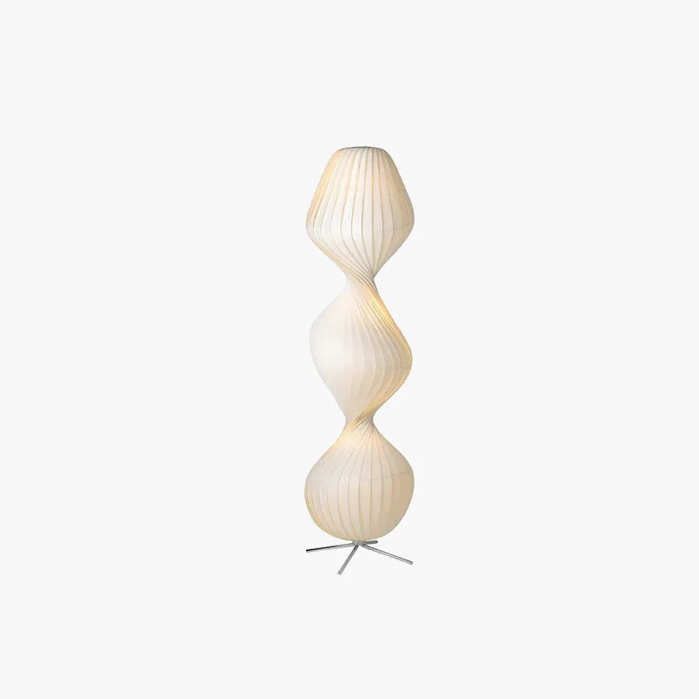 Modern White Rotating Wavy Floor Lamp - Adjustable LED Standing Light for Living Room, Bedroom, Office & Reading Corner