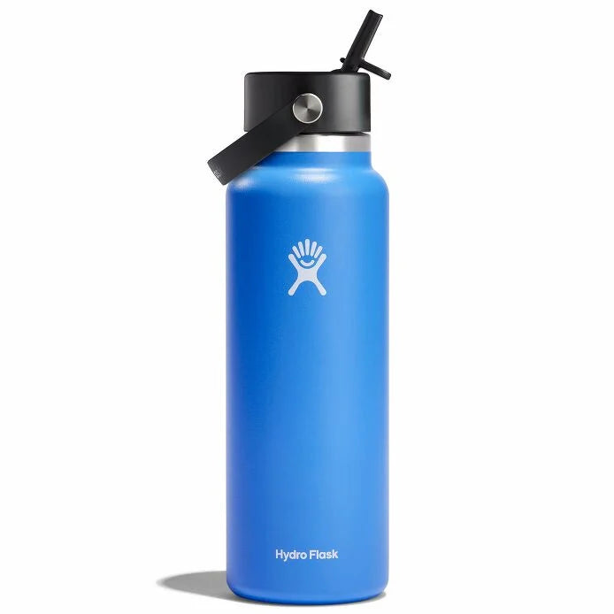 Hydro Flask 40oz Wide Mouth Water Bottle with Flex Straw Lid - Insulated Stainless Steel Vacuum Flask for Hiking, Gym & Outdoor Adventures