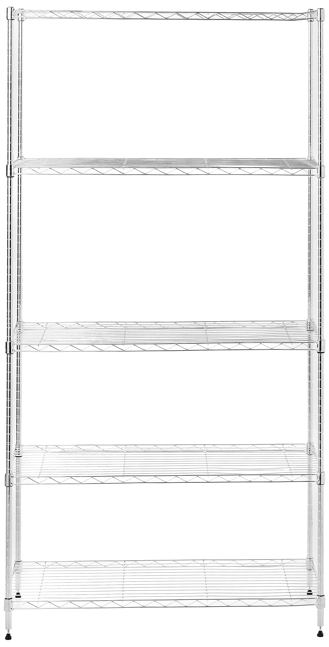 IRIS USA 5-Tier Metal Wire Storage Shelf Unit - Heavy Duty Organizer Rack for Garage, Closet, Pantry & Home Organization (Silver)