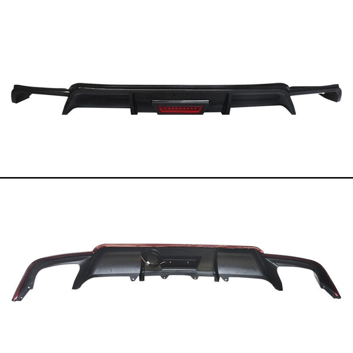 3PCS Rear Lip Bumper Diffuser with LED Lights for 2018-2022 Toyota Camry SE/XSE | Carbon Fiber Style Splitter | Enhanced Aerodynamics & Night Visibility
