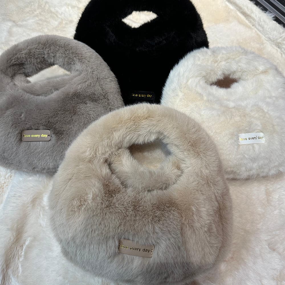 AG Collective Soft & Fashionable Fluffy Shoulder Bag for Women - Stylish Everyday Purse for Work, Shopping & Date Nights