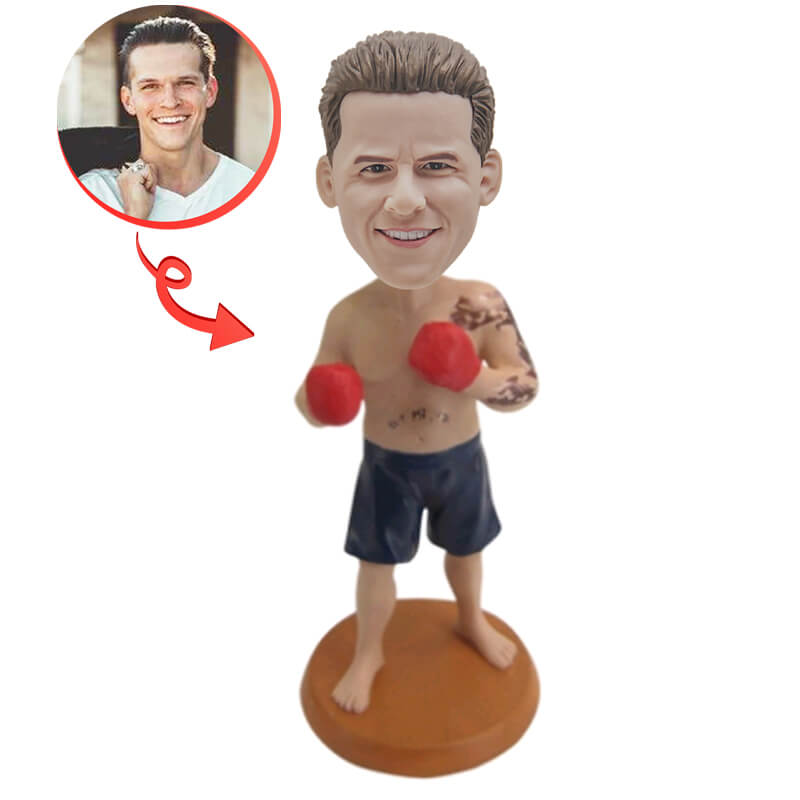 Custom Boxing Bobblehead - Personalized Fighter Figurine for Sports Fans, Collectors & Gifts | Perfect for Man Cave Decor, Office Display & Sports Memorabilia Collections