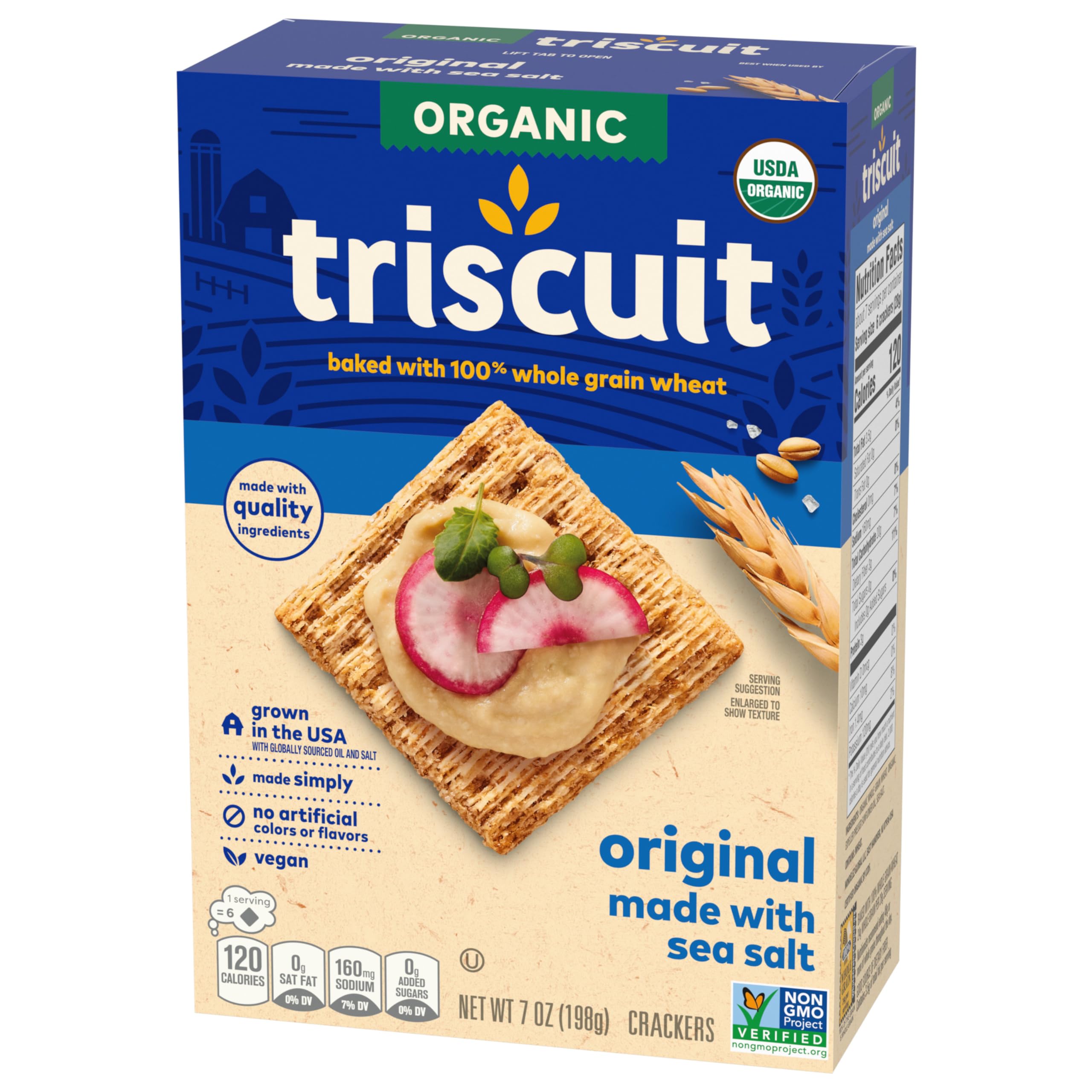 Organic Triscuit Original Whole Grain Wheat Crackers | Vegan & Gluten-Free Snacks | Bulk Lunchbox & Office Snacks | 6-7 oz Box (Pack of 6) | Perfect for Healthy Snacking, Parties & On-the-Go