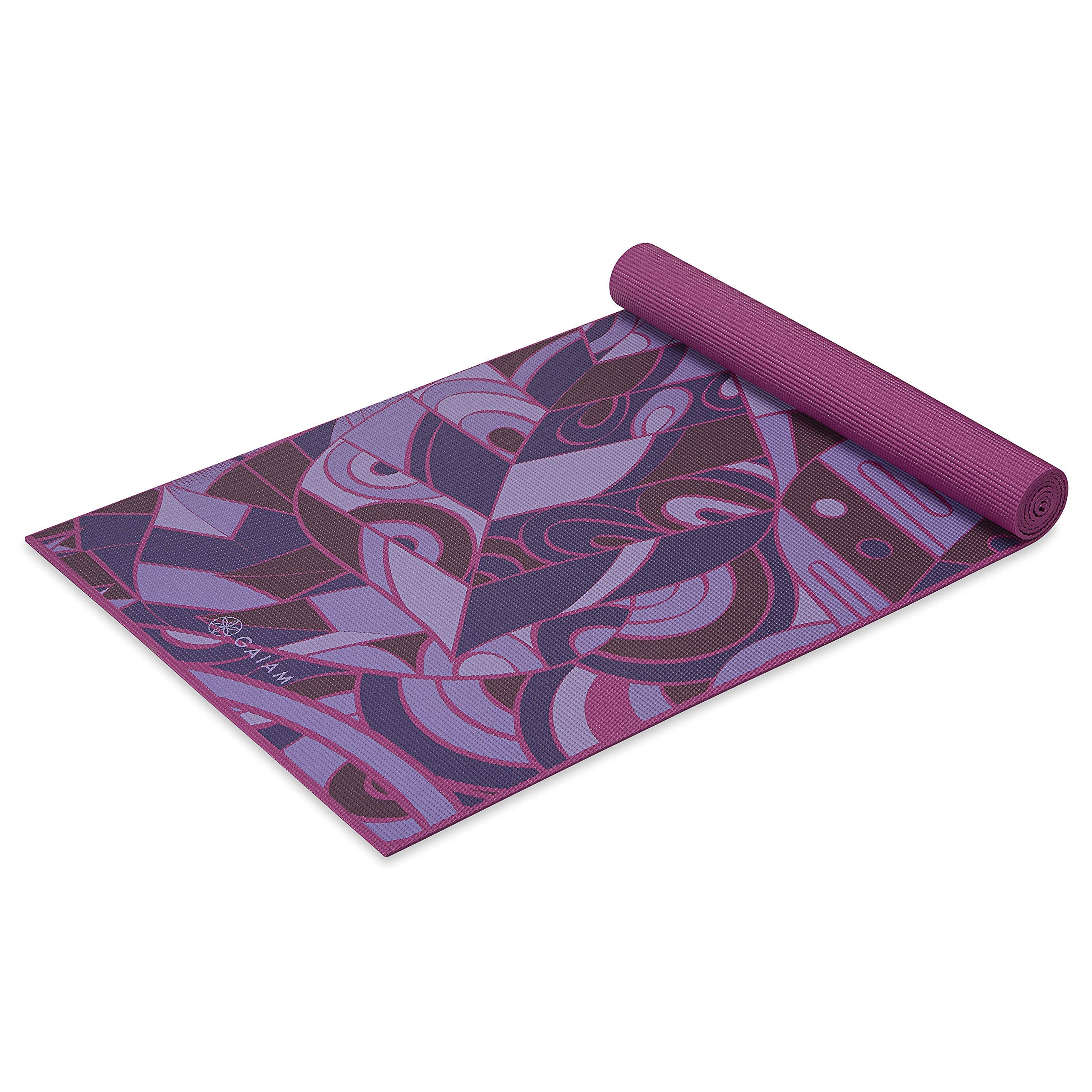 Gaiam Print Non-Slip Yoga Mat - Extra Thick Exercise Mat for Yoga, Pilates & Floor Workouts - Perfect for Home, Studio & Gym Use