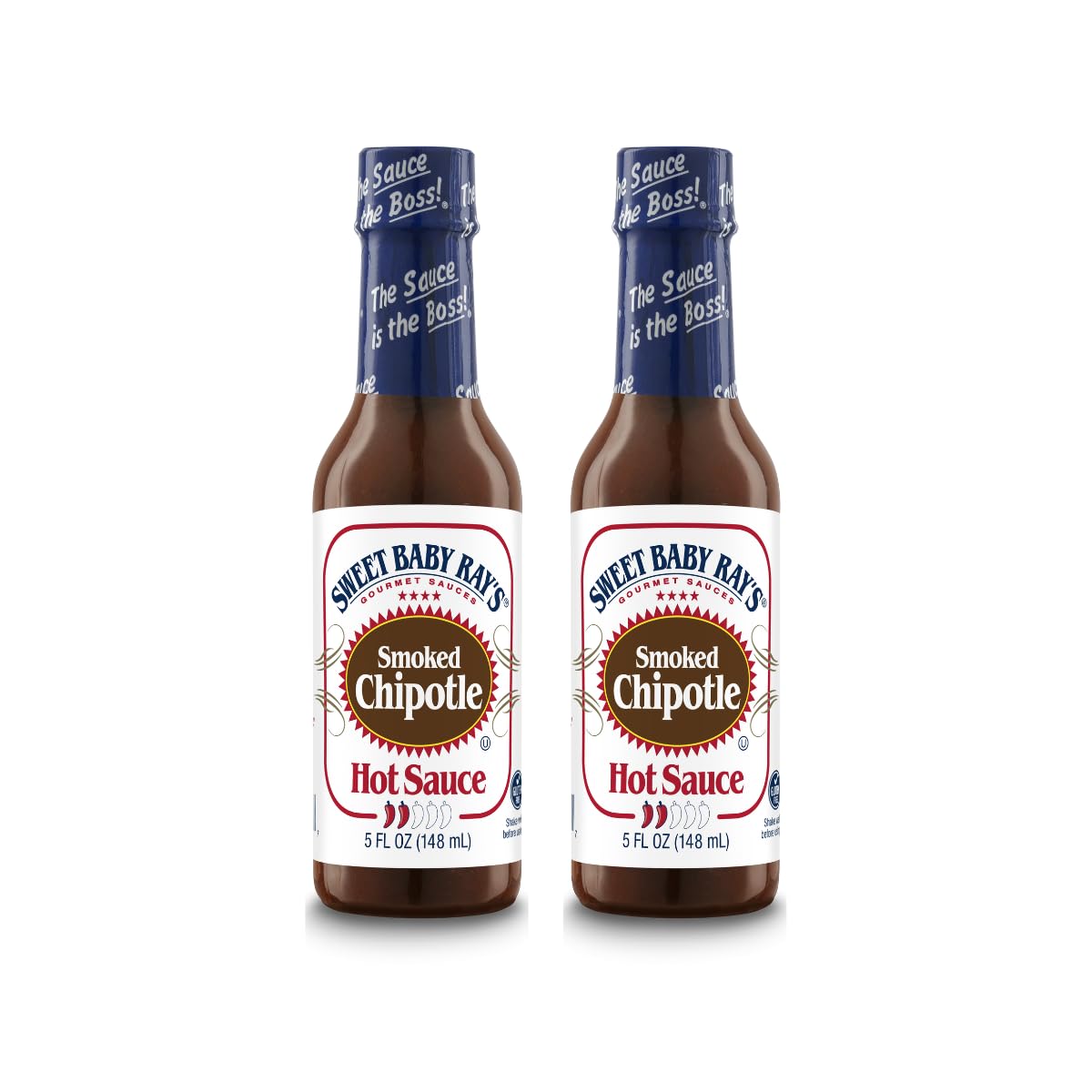 Sweet Baby Ray's Smoked Chipotle Hot Sauce - 5 Fl Oz (Pack of 2) - Spicy BBQ Glaze for Wings, Ribs & Burgers - Perfect for Grilling, Tailgating & Home Cooking