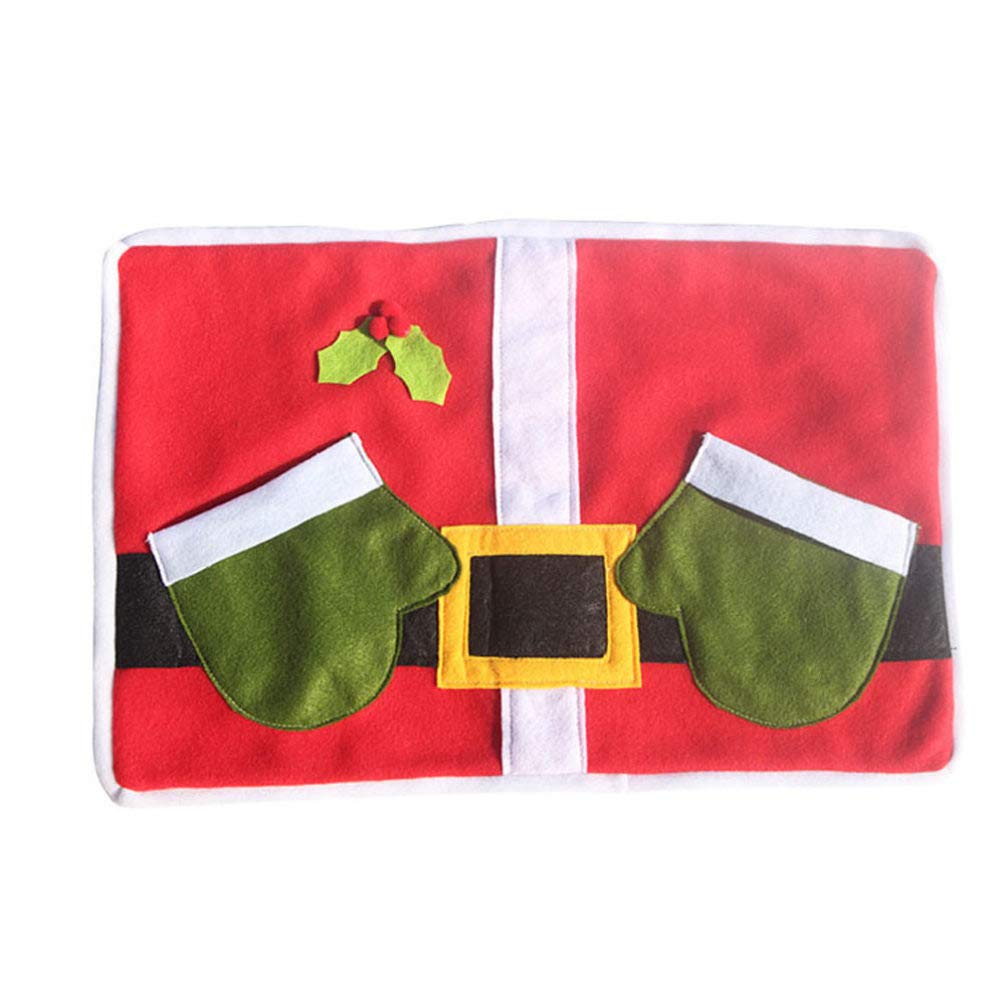 Kesyoo Christmas Santa Claus Holiday Table Mats - Set of 6 Assorted Color Festive Placemats for Dining Table Decor, Christmas Party Favors & Seasonal Home Decoration | Perfect for Holiday Dinners, Family Gatherings & Christmas Celebrations