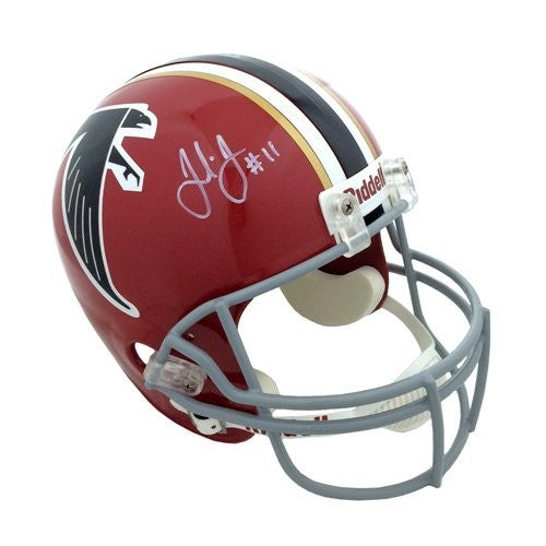 Julio Jones Autographed Atlanta Falcons Riddell Authentic Red Throwback Helmet - Signed NFL Football Collectible - Perfect for Sports Memorabilia Display & Fan Cave Decor