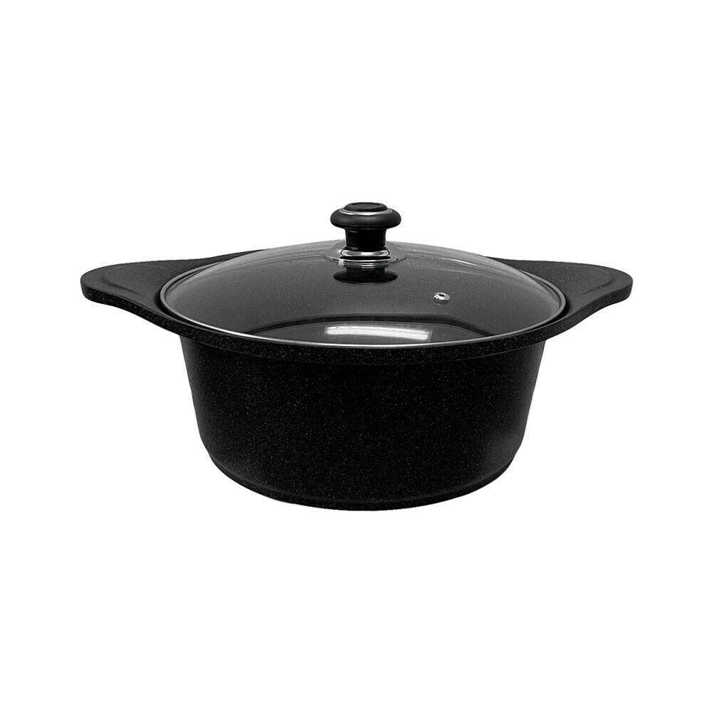 XDE 11-Inch Marble Coating Non-Stick Sauce Pot - 5-Layer Stainless Steel Cookware with Lid - Perfect for Sauces, Soups & Pasta Cooking