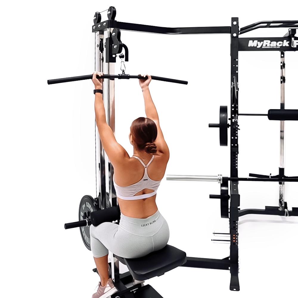 Force USA MyRack Seat/Lat Cable Crossover Attachment - Strength Training Equipment for Home Gym & Cable Machine Workouts - Perfect for Lat Pulldowns, Seated Rows & Cable Cross Exercises