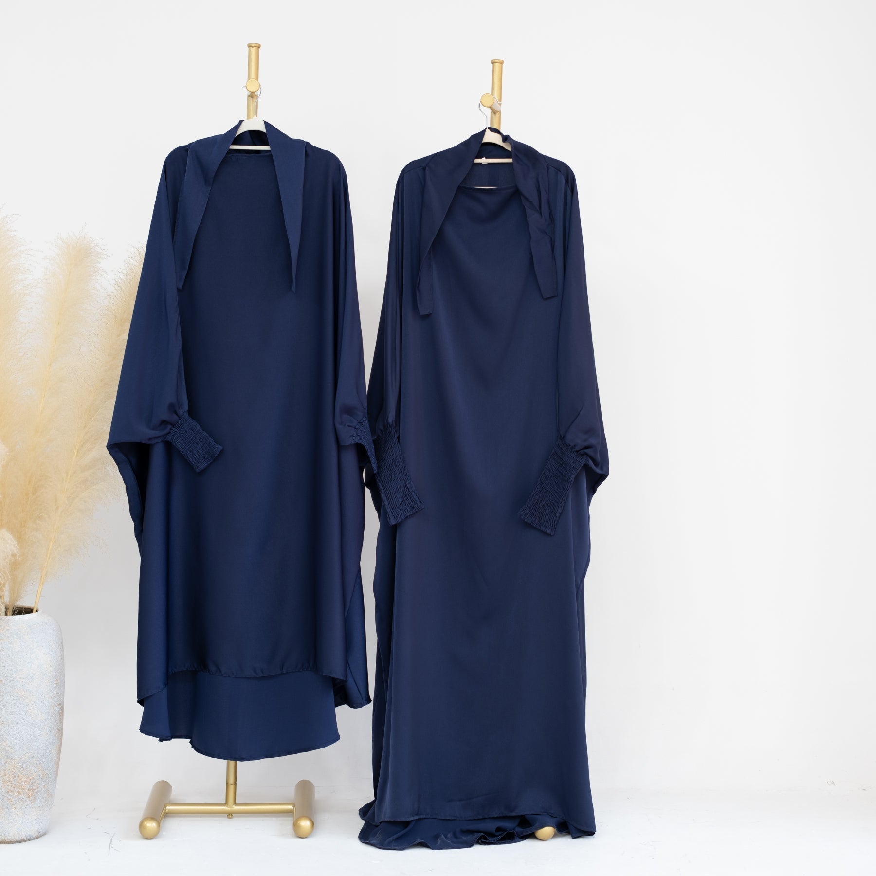 Marwa Kids Satin Jilbab - Navy Blue Islamic Headscarf for Girls - Perfect for School, Prayer & Special Occasions