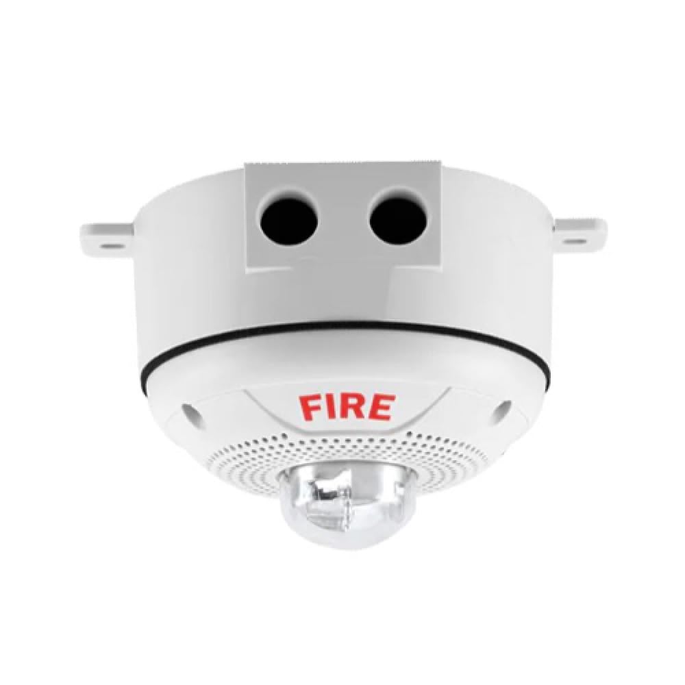 SYSTEM SENSOR PC2WHK White Outdoor Horn Strobe Alarm - Weatherproof, High-Candela, Ceiling Mount - Ideal for Commercial Buildings, Warehouses & Industrial Safety Systems