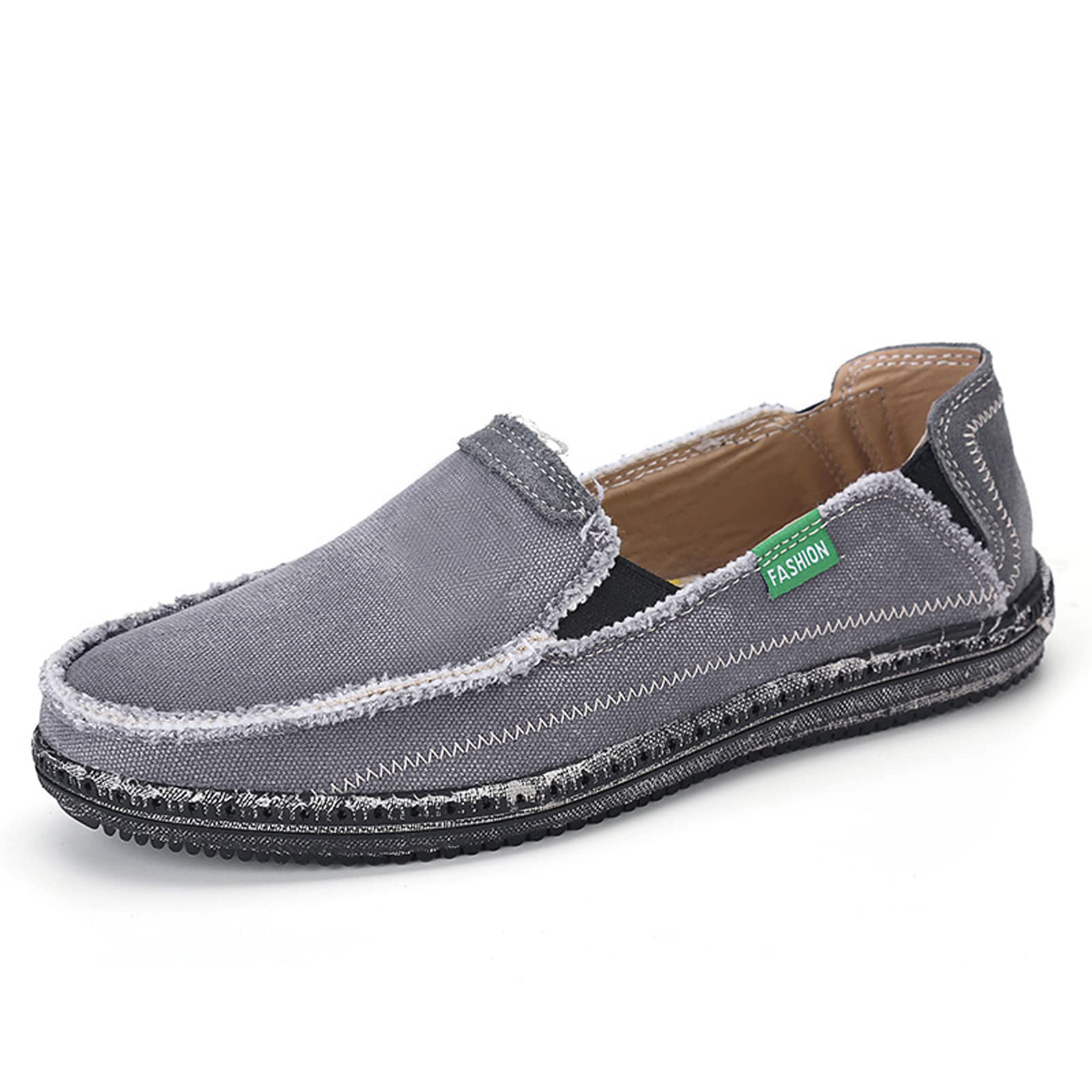 Men's Casual Canvas Loafers Slip-On Shoes - Comfortable Flat Driving & Deck Shoes for Everyday Wear | Perfect for Walking, Travel, and Relaxing Outfits