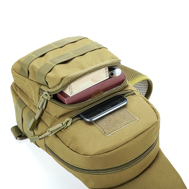 Portable Hiking & Travel Sling Shoulder Bag - MOLLE Chest Pack for Men - Outdoor Sports Bottle Pouch - Camping Hunting Fishing Backpack - Perfect for Hiking, Travel & Outdoor Adventures