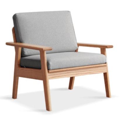 Japanese Style 3-Seater Fabric Sofa - Solid Oak & Pine Wood Frame - Perfect for Living Room, Lounge, or Zen Home Decor
