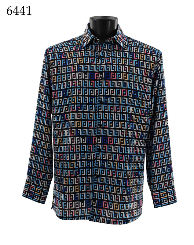 Bassiri Men's Long Sleeve Casual Shirt 6441 - Comfortable Button Down Work Shirt for Office, Business, and Everyday Wear