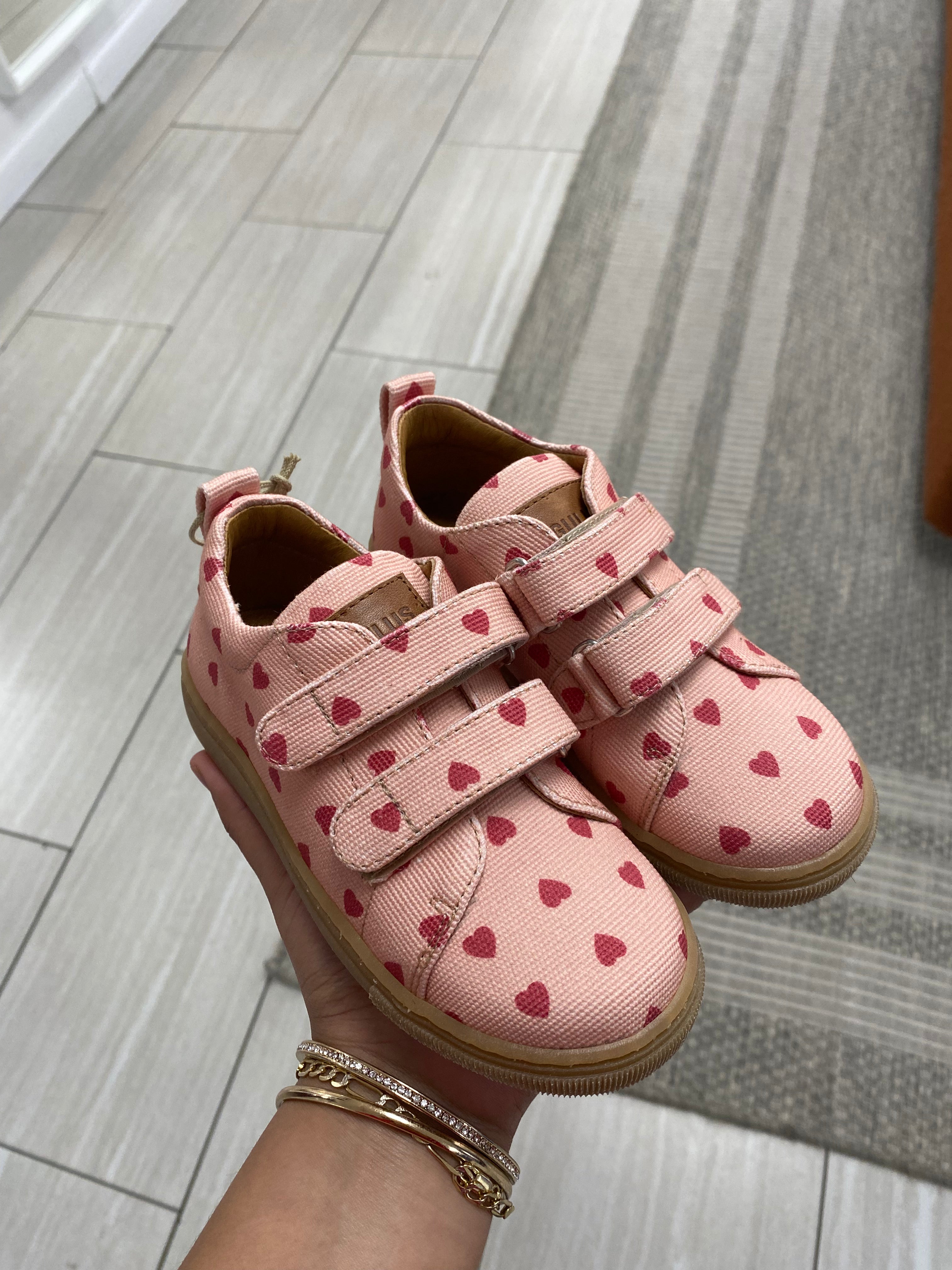 Angulus Pink and Red Velcro Sneakers for Kids - Comfortable Lightweight Walking Shoes for Boys & Girls - Perfect for School, Play & Everyday Wear
