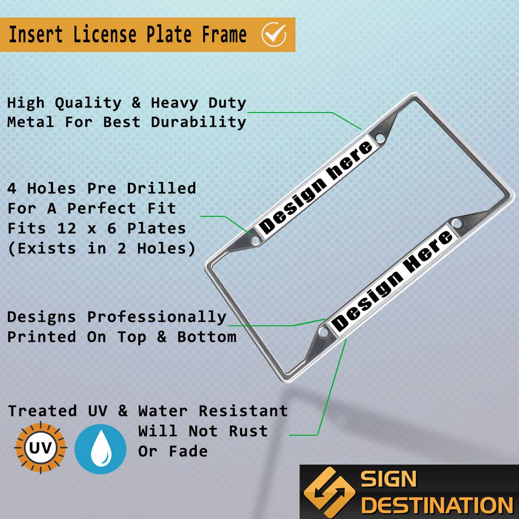 Drag Boat Racing Metal License Plate Frame - Weatherproof Chrome Car Accessory for Outdoor Enthusiasts