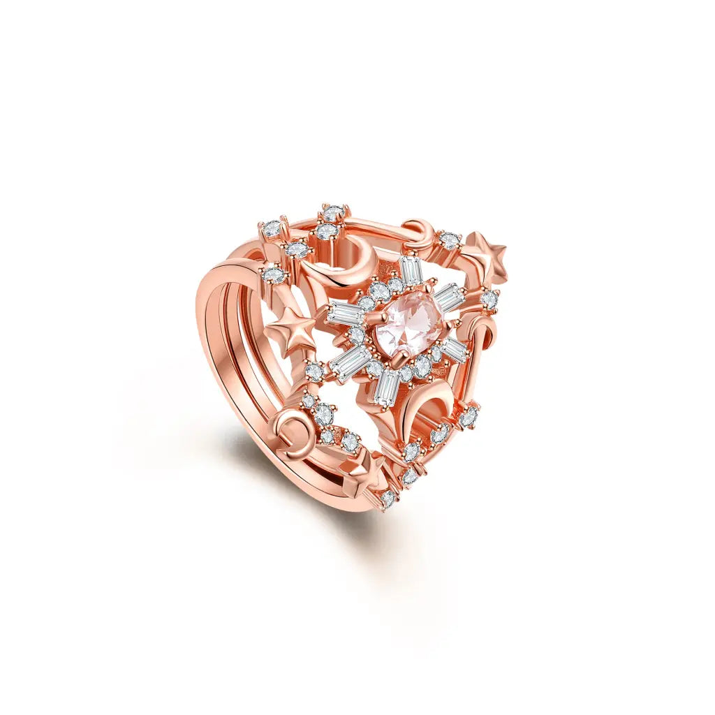 Elegant Cassiopeia Stackable Rings Set for Women - Dainty Gold & Silver Layering Rings - Perfect for Everyday Wear, Gift Giving, and Special Occasions