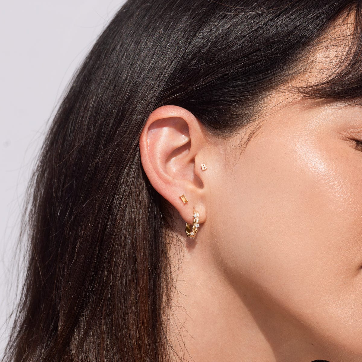 Mini Athena Letter Studs Earrings - Greek Goddess Inspired Jewelry for Women - Perfect for Everyday Wear, Gifts & Special Occasions