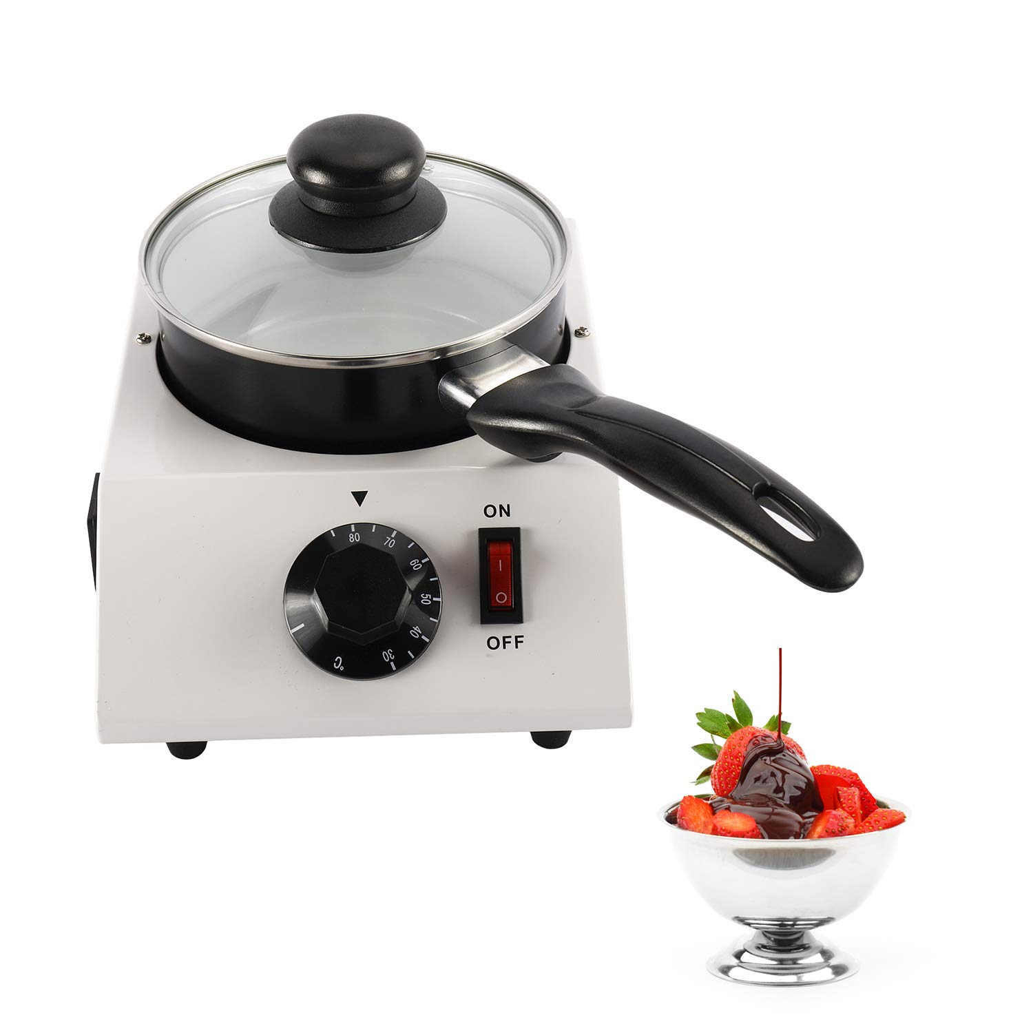 110V Chocolate Melting Pot with Adjustable Temperature - Professional Chocolate Tempering Machine for Candy Making, Baking & Dessert Decorating (Single Pot) - Perfect for Home Kitchens, Bakeries & Chocolate Shops