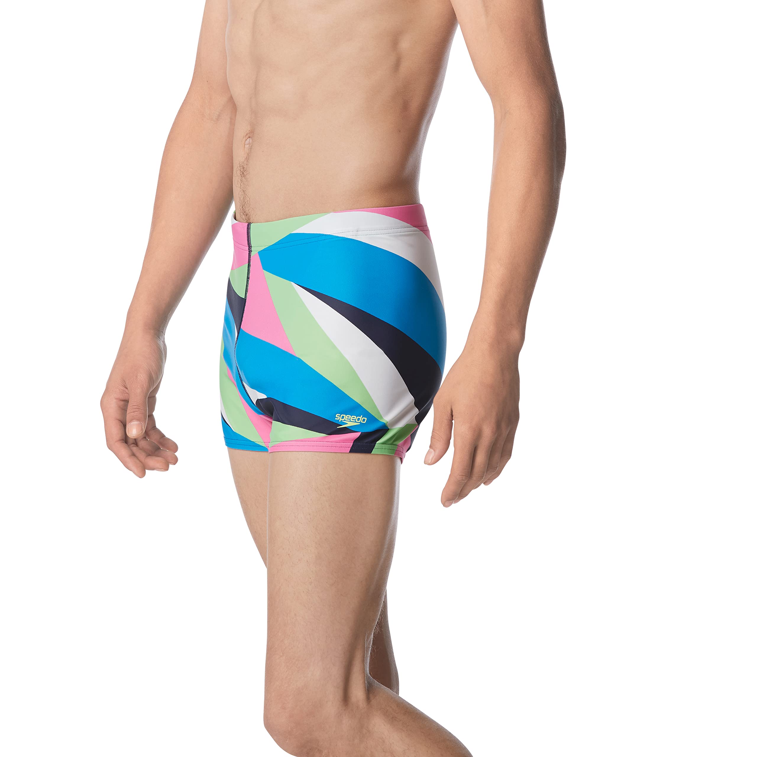 Speedo Men's Swim Trunks - Quick Dry Square Leg Swimwear with Stylish Print for Beach, Pool & Water Sports