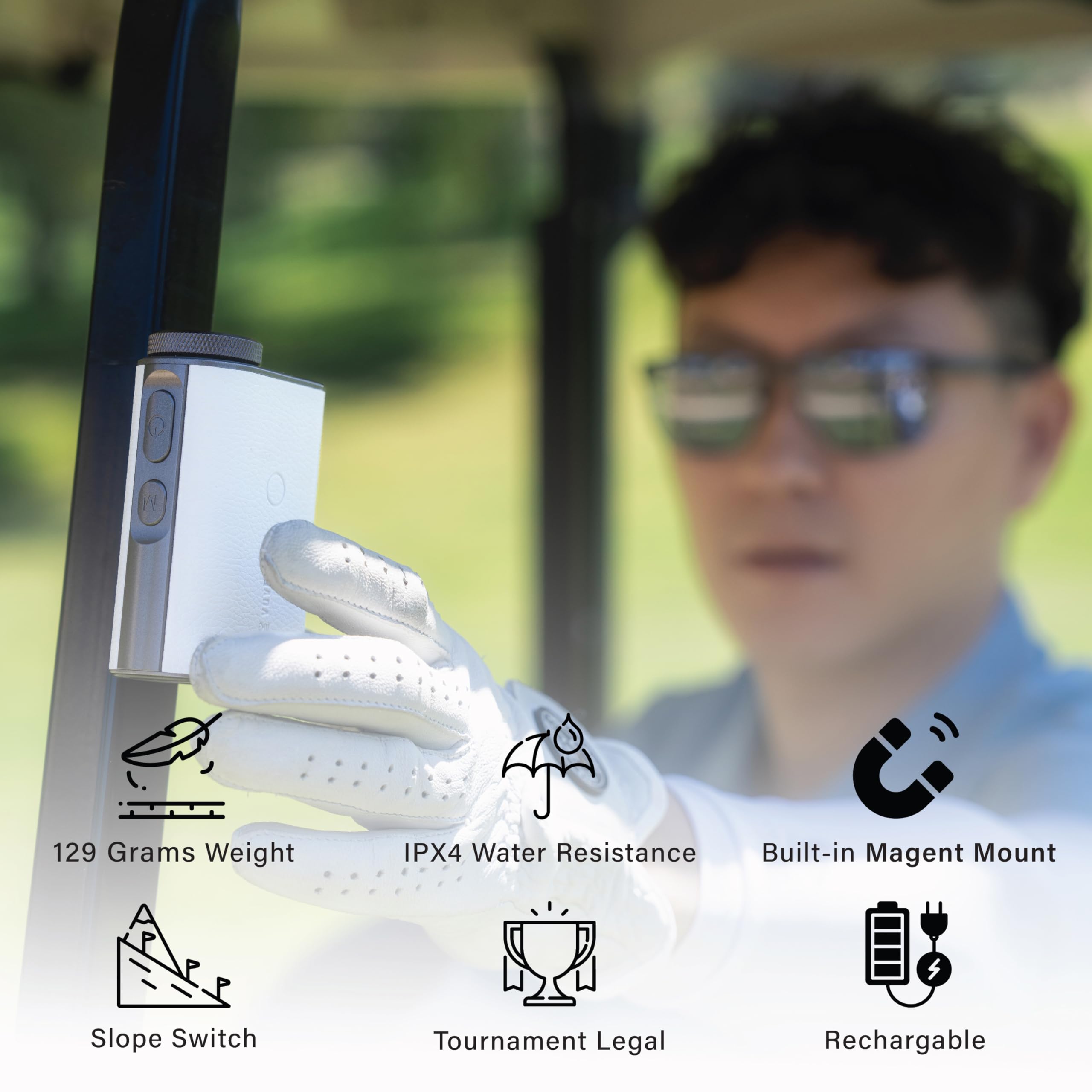 VOVEX Bloom Series 1 Golf Rangefinder with Slope - 1000 Yards Laser Distance Finder, 6X Magnification & Fast Flag Lock Vibration - Rechargeable Magnetic Golf Accessory for Precise Yardage Measurement on the Course | Perfect for Tournament Play & Practice Rounds