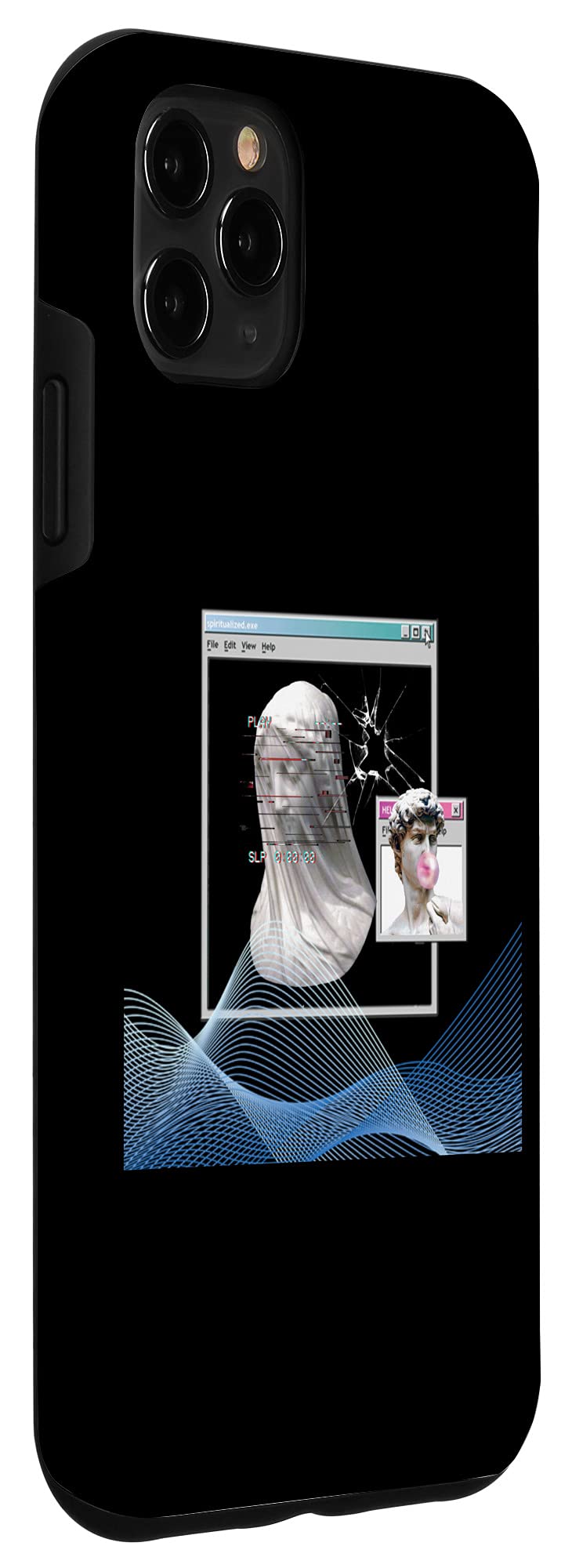 iPhone 11 Pro Max Case - Vaporwave Aesthetic PC Trippy Art 90s Computer Design Protective Cover | Perfect for Retro Gaming Lovers & Tech Enthusiasts