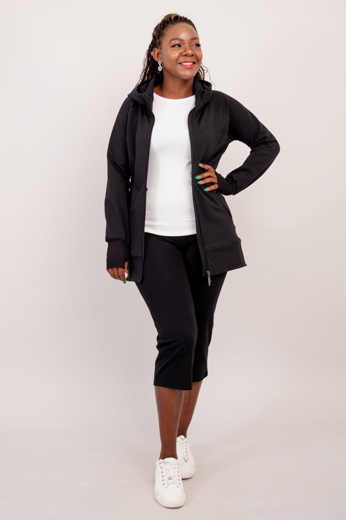 Kendra Jacket - Black Cotton Women's Outerwear for Casual & Office Wear | Lightweight & Stylish