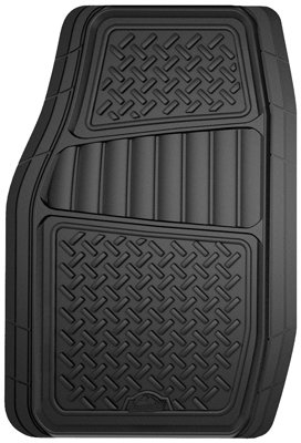 Premium All-Weather Floor Mats for Trucks & SUVs - Heavy Duty Black Rubber Car Mats (2-Piece Set) - Perfect for Off-Road, Work & Everyday Driving Protection