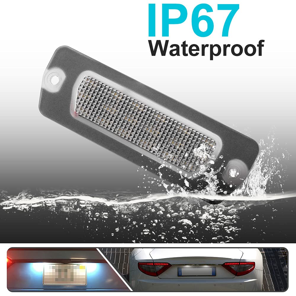 2Pcs LED License Plate Lights for Maserati Coupe 4200/4200 GT/GranTurismo/GranCabrio - Super Bright SMD Xenon White LED Bulbs, Error Free, Easy Installation (Perfect for Night Driving & Car Shows)
