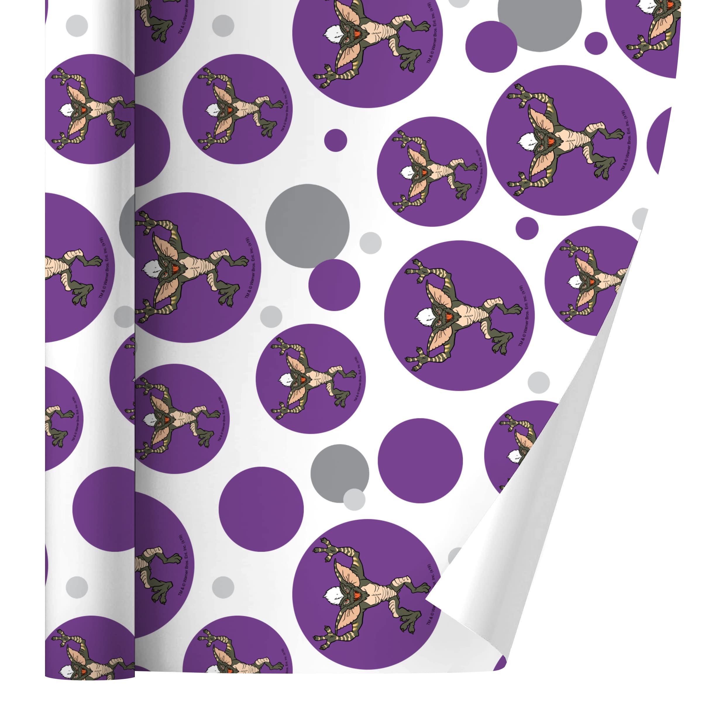 Gremlins Stripe Gift Wrap Wrapping Paper Roll - Festive Holiday & Birthday Present Wrapping - Christmas, Halloween, Party Decorations