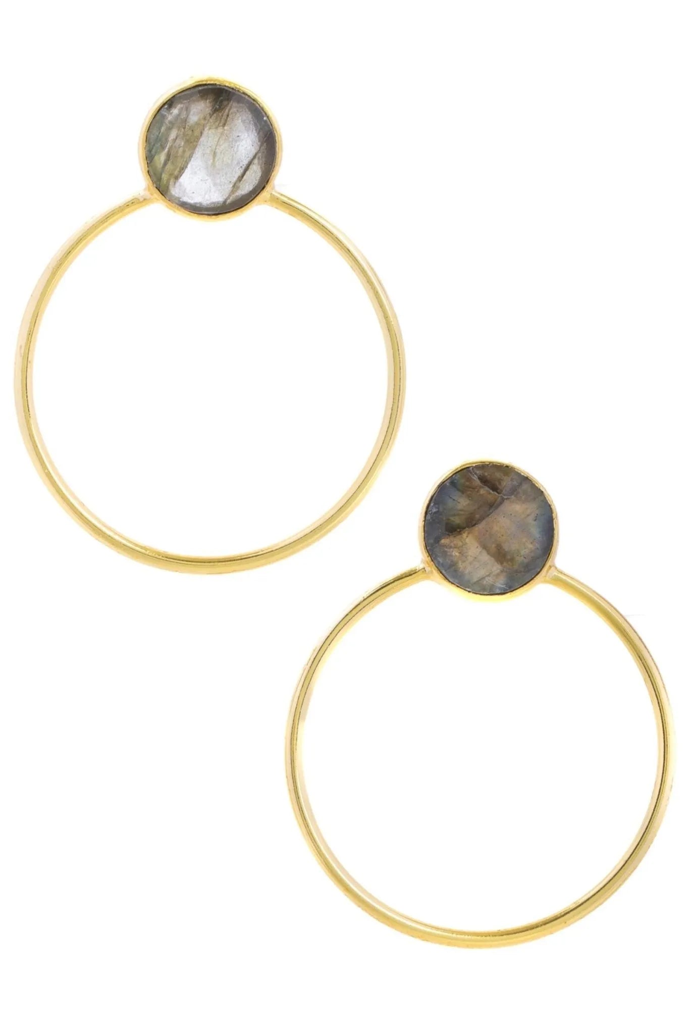 Gemstone Stud Hoop Earrings for Women - Dainty Gold/Silver Hoops with Natural Stones - Perfect for Everyday Wear, Gift Giving & Special Occasions