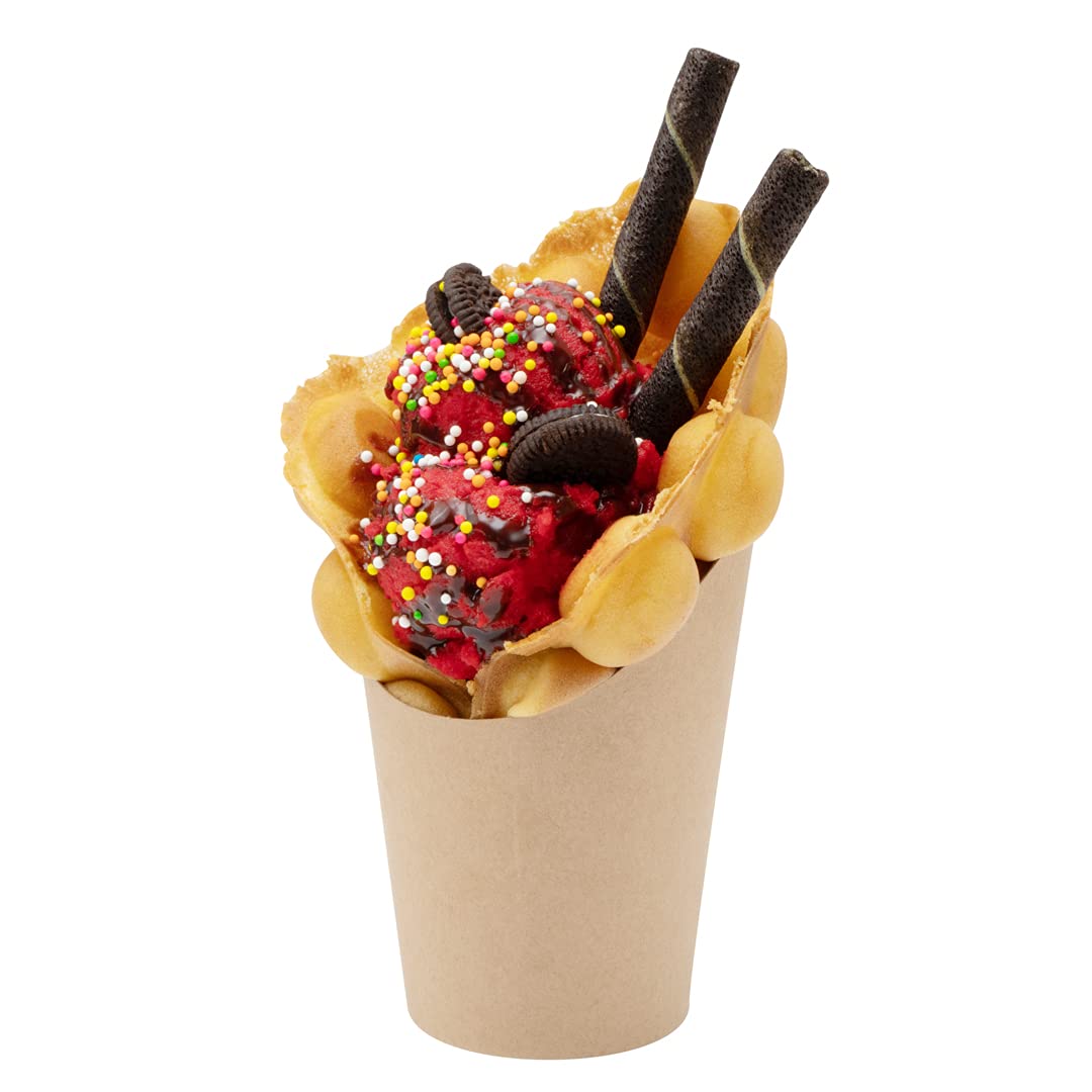 Restaurantware Bio Tek 12oz French Fry Containers - 100 Disposable Kraft Paper Charcuterie Cups with Incline Design | Stackable for Waffles, Chips, Popcorn | Perfect for Catering, Movie Nights & Party Snacks