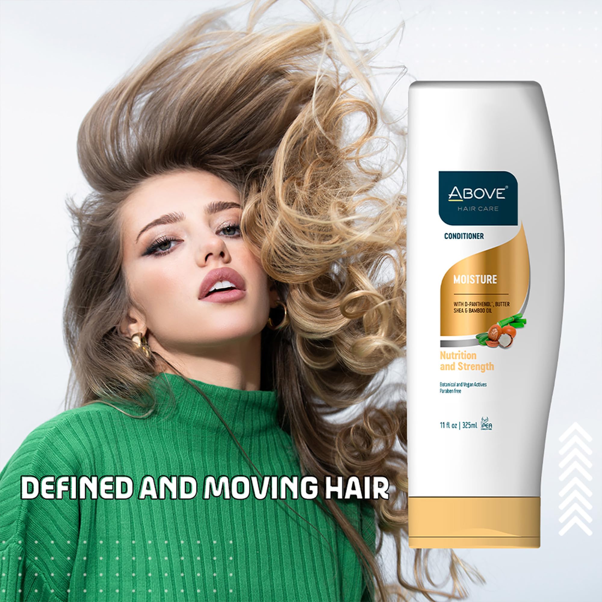 ABOVE Moisture Conditioner 11 oz - Anti-Frizz Deep Conditioning Treatment with Shea Butter & Bamboo Oil - Hydrating Hair Conditioner for Afro, Dry, Brittle Hair - Perfect for Daily Use & Salon-Quality Results at Home