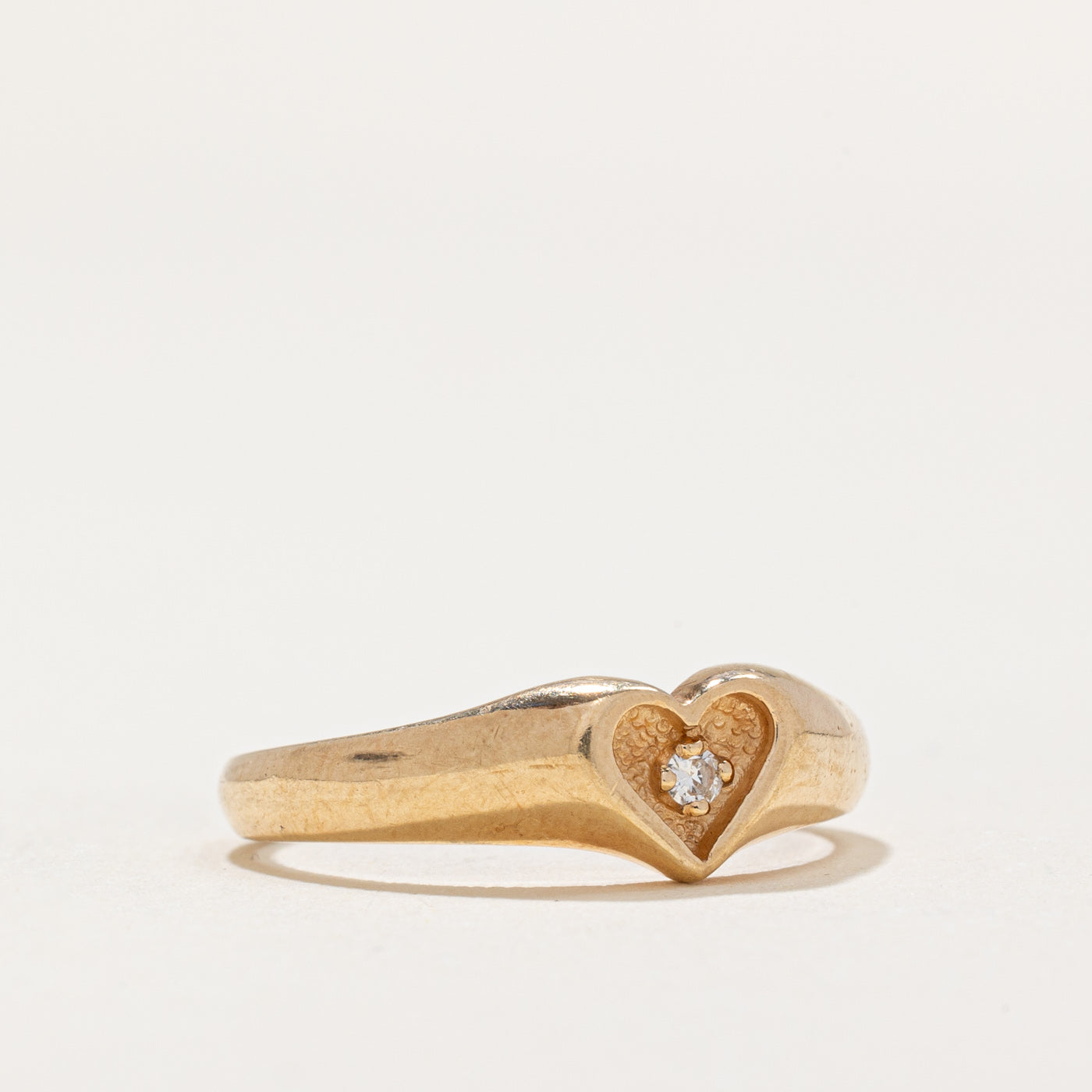 0.02ct Diamond Heart Ring - Size 5 | Elegant Sterling Silver Jewelry for Women | Perfect Gift for Valentine's Day, Anniversary & Romantic Occasions