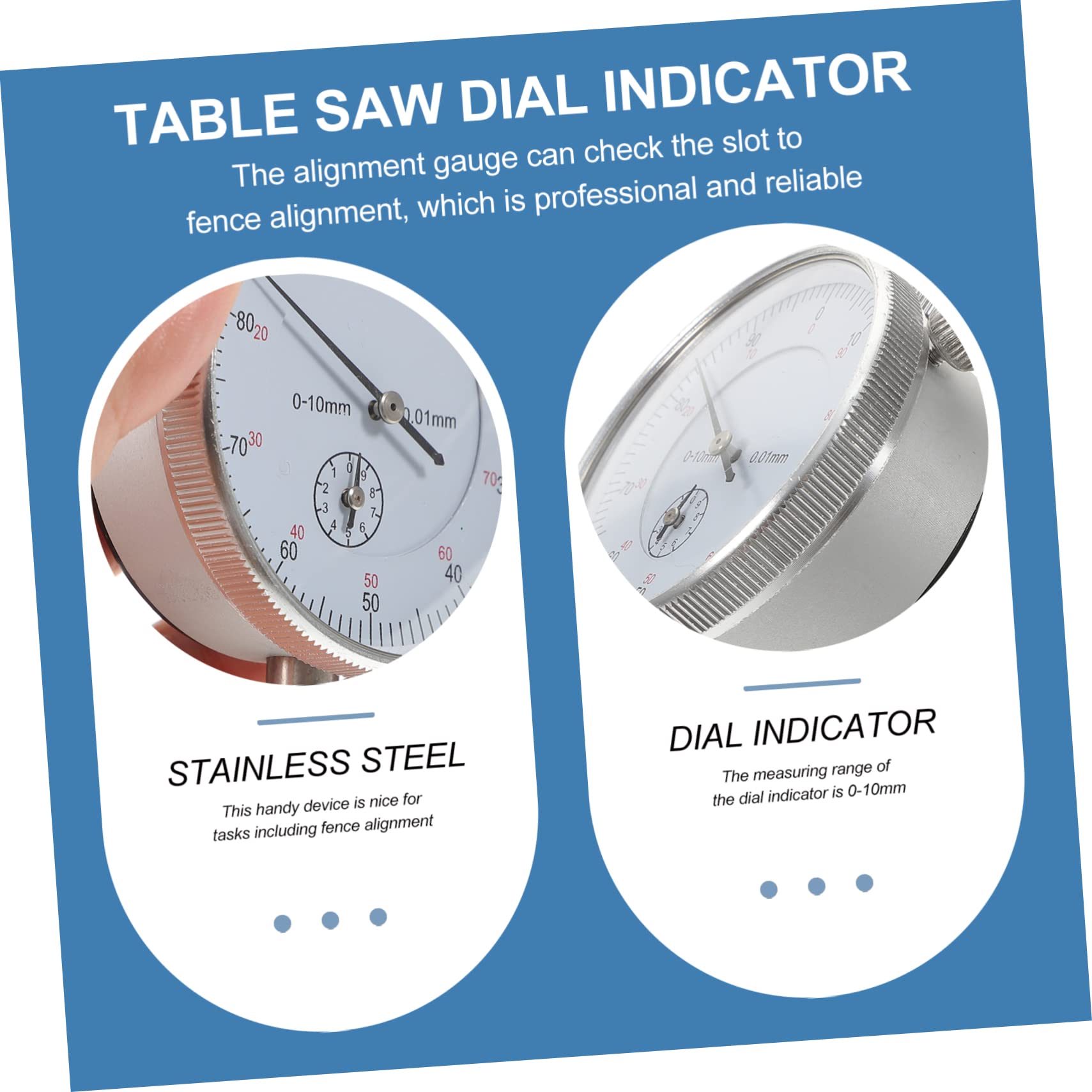 Precision Saw Gauge Table Saw Alignment Tool with Dial Indicator - Stainless Steel Fence System for Accurate Table Saw Miter Gauge & Sled Alignment | Perfect for Woodworking, Cabinet Making, and DIY Projects