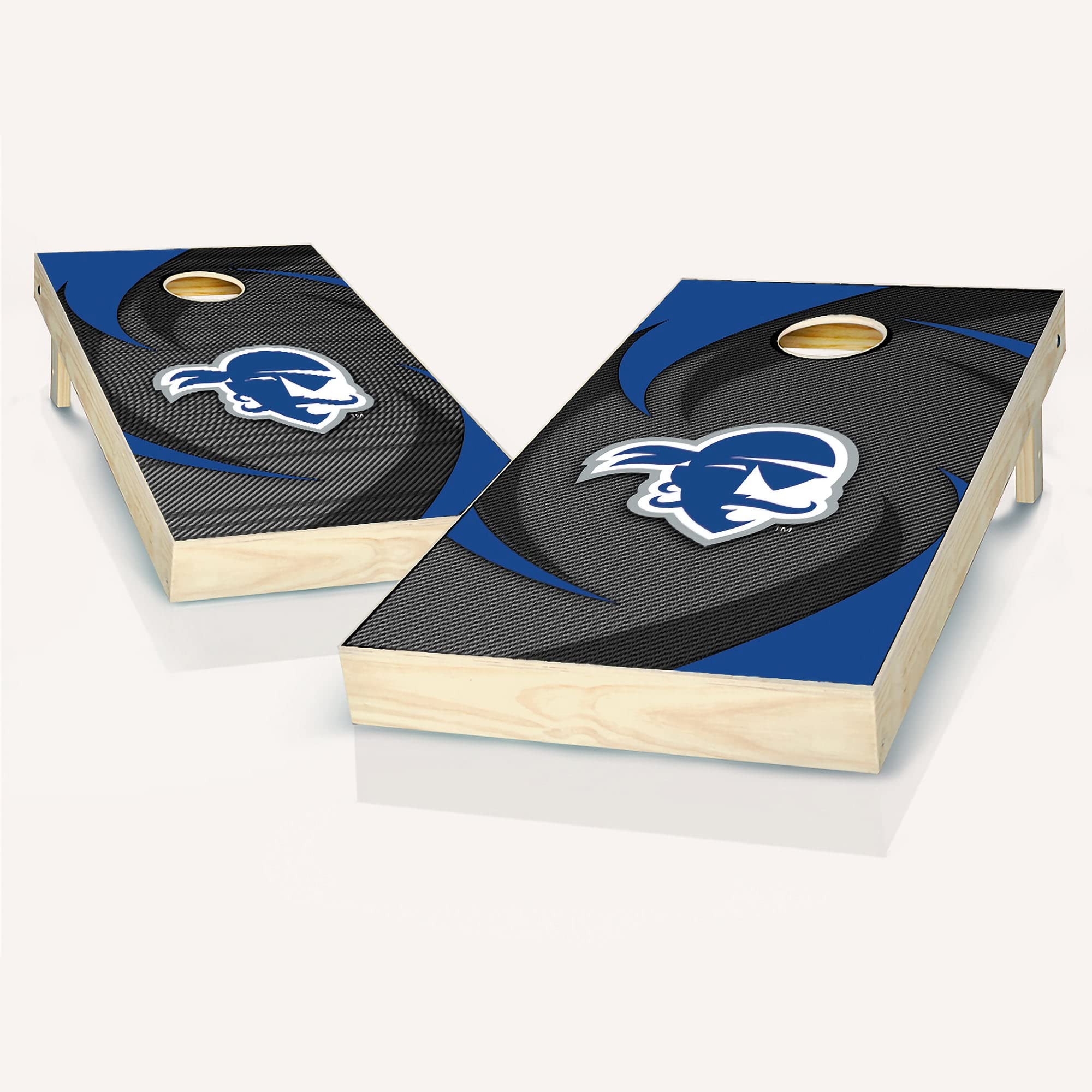 Skip's Garage Seton Hall Swoosh Cornhole Board Set - Official Team Logo Regulation Size Cornhole Game - Perfect for Tailgating, Backyard Parties & College Game Day Events