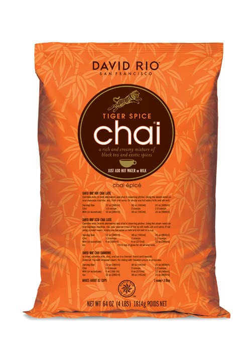 David Rio Tiger Spice Chai Tea - 2 Pack (4 Lb Each) | Premium Chai Latte Mix for Coffee Shops, Home Brewing & Gifts | Rich & Spicy Flavor | Non-GMO, Gluten-Free