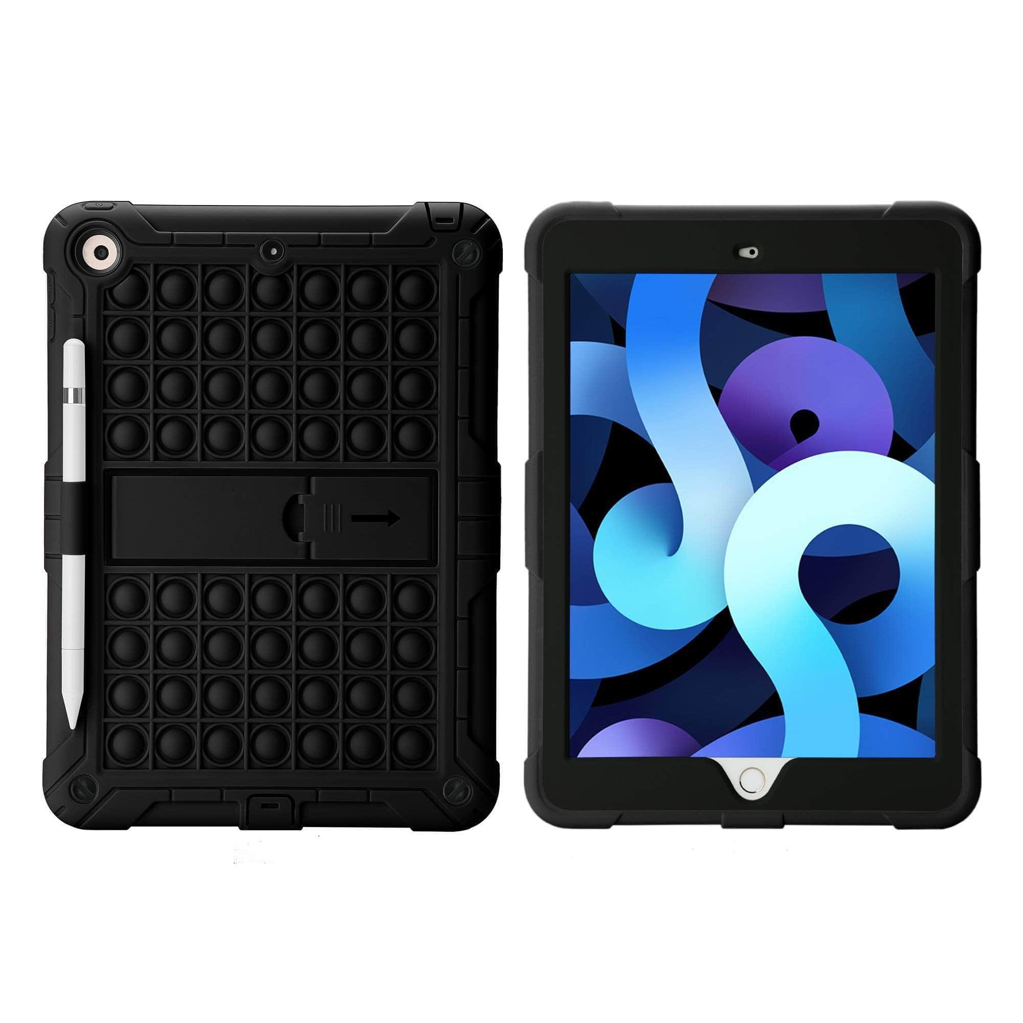 Non-Toxic Soft Silicone Pop Push It Bubble Case for iPad 9 - Stress Relief Fidget Toy for Office, School & Travel