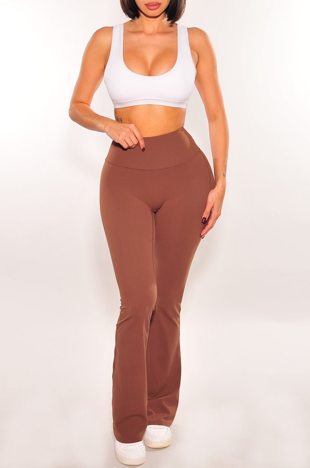 HMS Fit High Waist Flared Yoga Pants with Scrunch Butt - Tummy Control Workout Leggings for Women | Perfect for Gym, Running & Everyday Wear