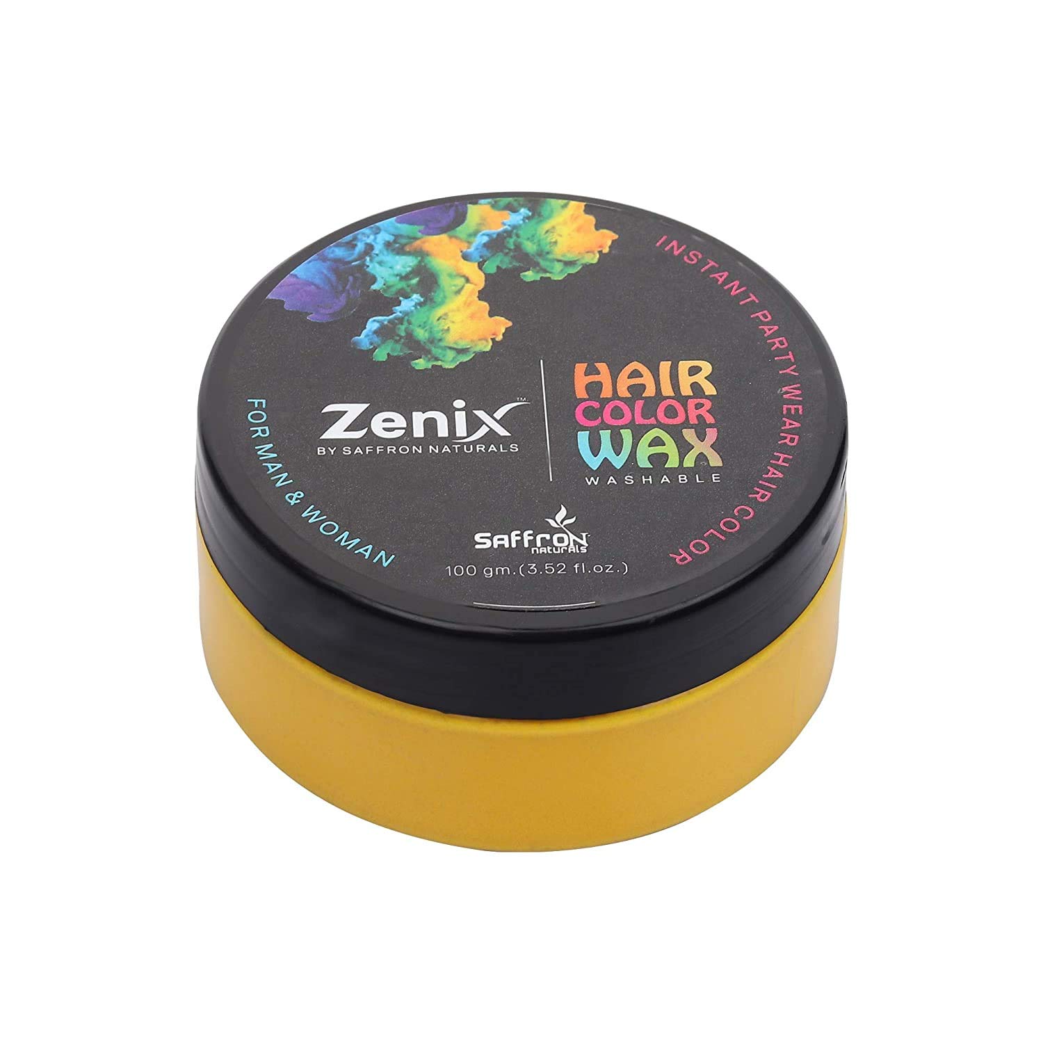Zenix Temporary Hair Color Wax - Washable Instant Hair Dye for Men & Women - 100gm Yellow Hair Styling Wax - Perfect for Parties, Halloween, Cosplay & Bold Fashion Looks