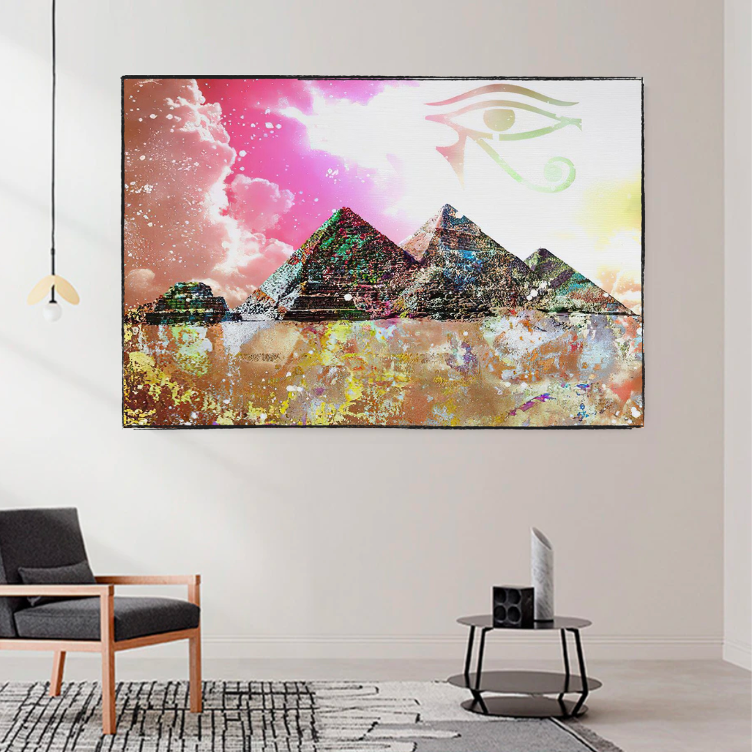Egyptian Pyramids Wall Art - Premium Canvas Prints for Home & Office Decor | Unique Egyptian-Themed Wall Decor for Living Room, Bedroom, or Office