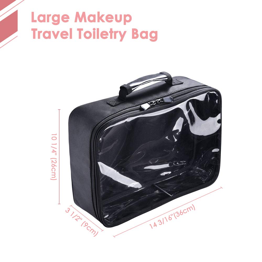 Byootique 420D Clear Nylon Makeup Bag - Waterproof Travel Toiletry Organizer for Cosmetics, Transparent Cosmetic Storage Case - Perfect for Pool, Gym, Beach & Airplane Travel Accessories