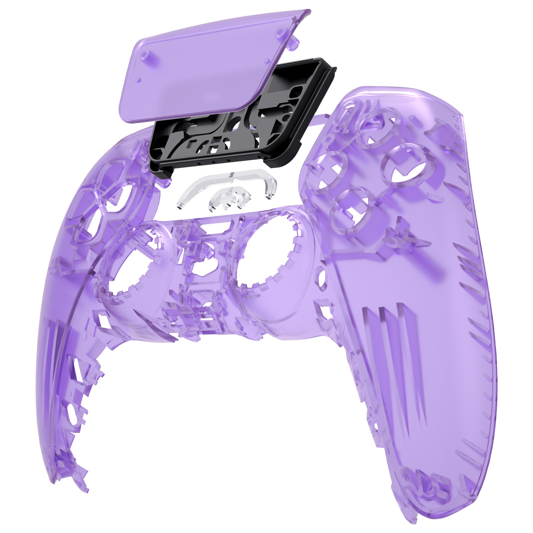 eXtremeRate Clear Atomic Purple Replacement Front Housing Shell with Touchpad for PS5 Controller BDM 010/020/030/040/050 - DIY Customization & Gaming Upgrade
