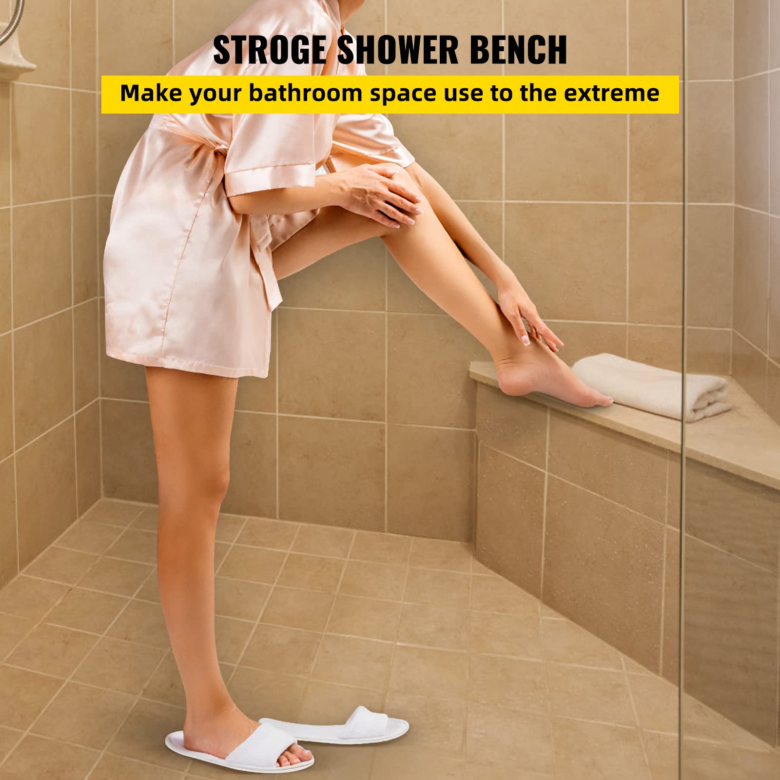 VEVOR Waterproof Tileable Shower Seat - 22.4