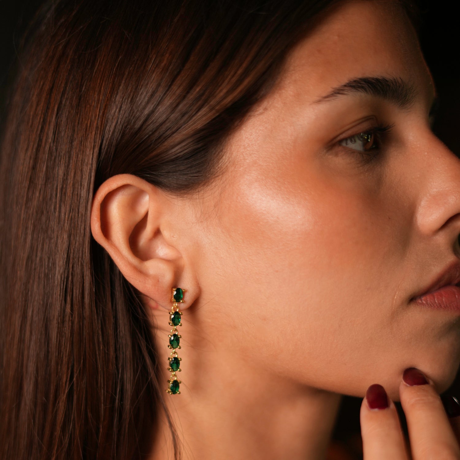 Exquisite Drop Down Green Emerald Earrings for Women - Elegant Dangle Gemstone Jewelry for Parties, Weddings & Special Occasions