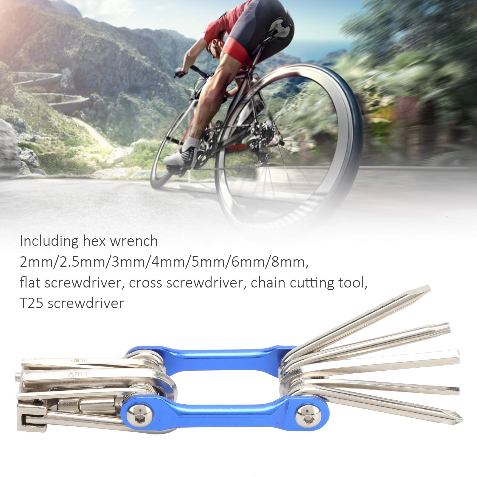 11-in-1 Bicycle Multi-Tool Kit with Chain Breaker & Stability Wrench | Portable Bike Repair Tool for Travel, Home & Outdoor Cycling Maintenance | Perfect for Road Trips, Camping & Emergency Repairs